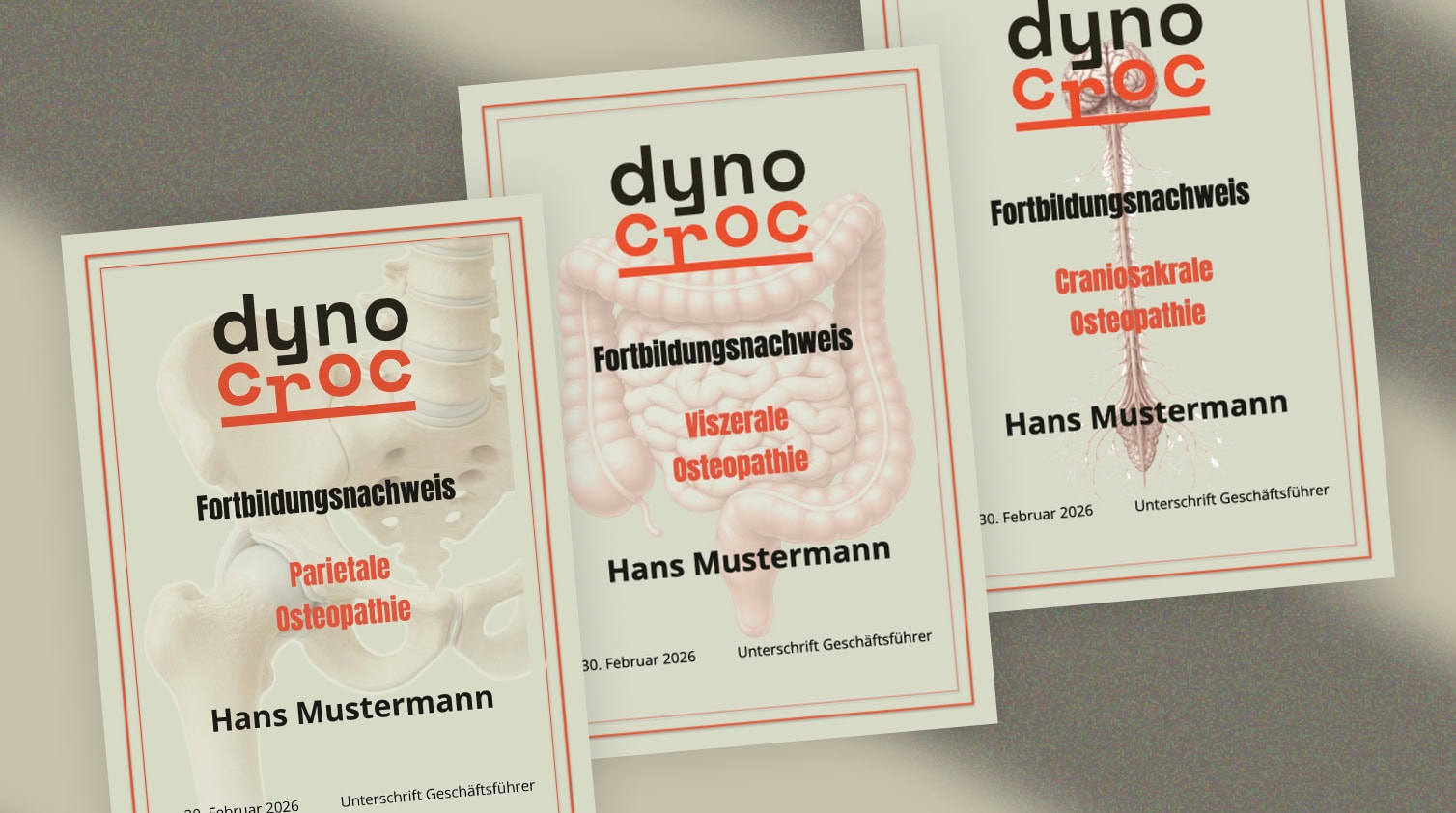 Fortbildungszertifikate für Oesteopathiekurse