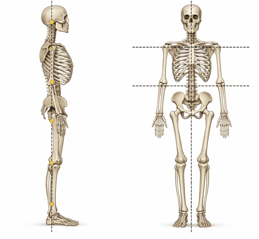 Anatomische Illustration des menschlichen Skeletts